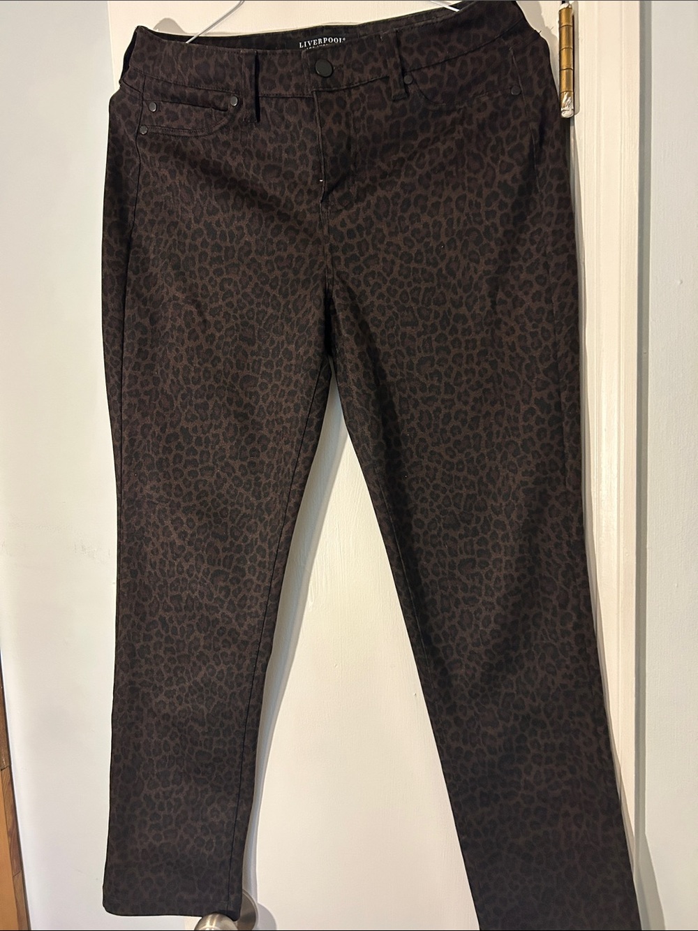 Liverpool Brown and Black Leopard Skinny Jeans